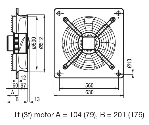 HXTR/6-500 - axial wall fan